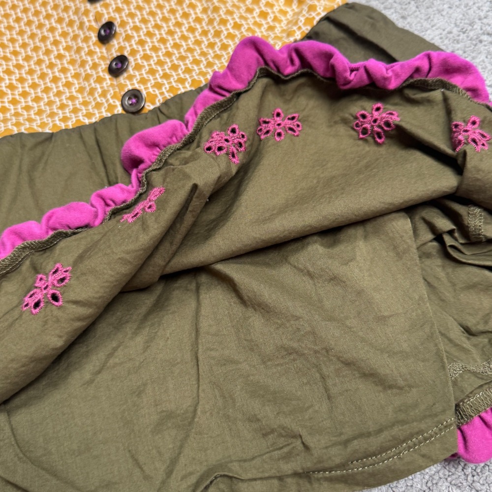 Matilda Jane Youth Girls 10 Dress Mustard and Olive - Picture 2 of 5